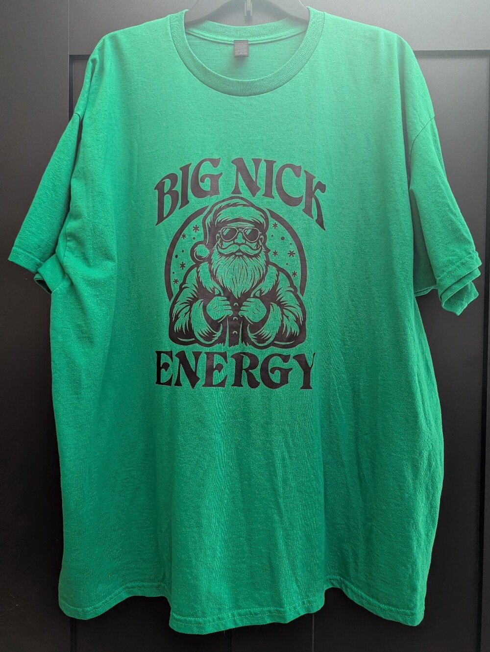 Big Nick Energy Santa Humourous Christmas Tee Green Mens/Women's Size 2XL